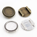 18mm Inner Size Antique Bronze and Silver Plated Hole (10mm) Beads Style Cabochon Base Cameo Setting Bracelet Pendant