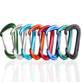 Custom Logo 12KN Outdoor Aluminum 7075 Plain Finish Snap Hook Colorful Climbing D Shape Mining Carabiners Wholesale