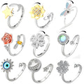 G633 New Arrivals Rotatable Ring Jewellery Spinner Ring Spinning Rotating Adjustable Fidget Ring Spinner for Anxiety