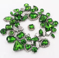 HFOUR Bag 50pcs 3D Sew-On Flatback Glass Rhinestones Grass Green Mixed Claw Drill Crystal Buckle Loose Silver Sewing Crafting 10