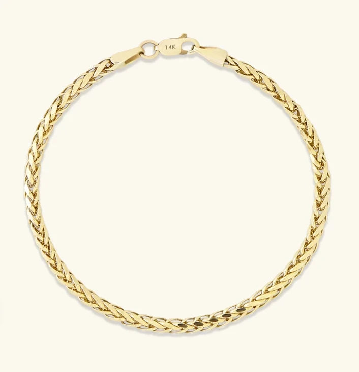 Inspire Jewelry 18K Gold Plated Stainless Steel Unisex Minimalist Italian Franco Chain  Bracelet Trendy for Men Women Parties
