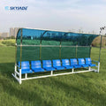 8 Seats Outdoor Portable Soccer Bench with Shelter for Football Team Substitute Players