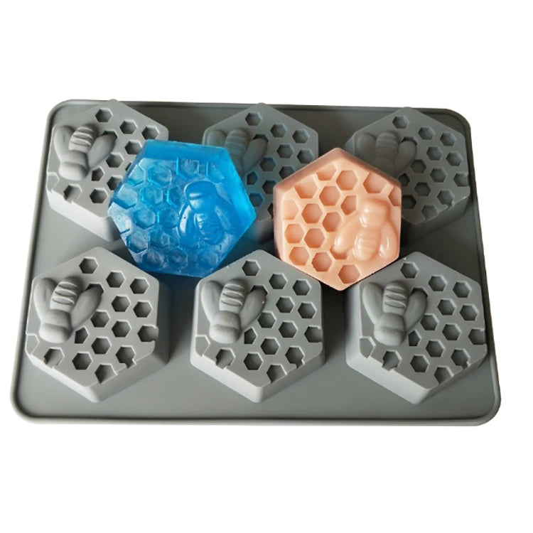YS 6 Cavity Honeycomb Bee Soap Making Mold Silicone Soap Clay Mold DIY Household Handmade Craft Easy Release Candle Plaster Tool MegaBDM