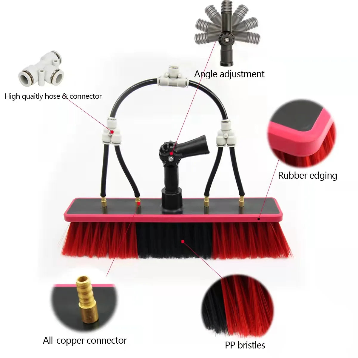 Telescopic Pole Cleaning Brushes 12/18/20/24/30/36 FT for Solar Panel or Window Cleaning