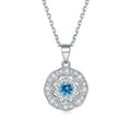 925 Silver Colorful Round Birthstone Pendant Necklace Lucky Charms