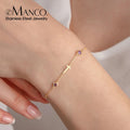 EManco Dainty Personalized Name Jewelry Women Custom Gold Color 26 Initial Letters Name Bracelet Stainless Steel