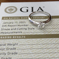 HQ GEMS 18K White Solid Gold 1 Carat GIA H VS 100% Natural Original Diamond Engagement Women Ring