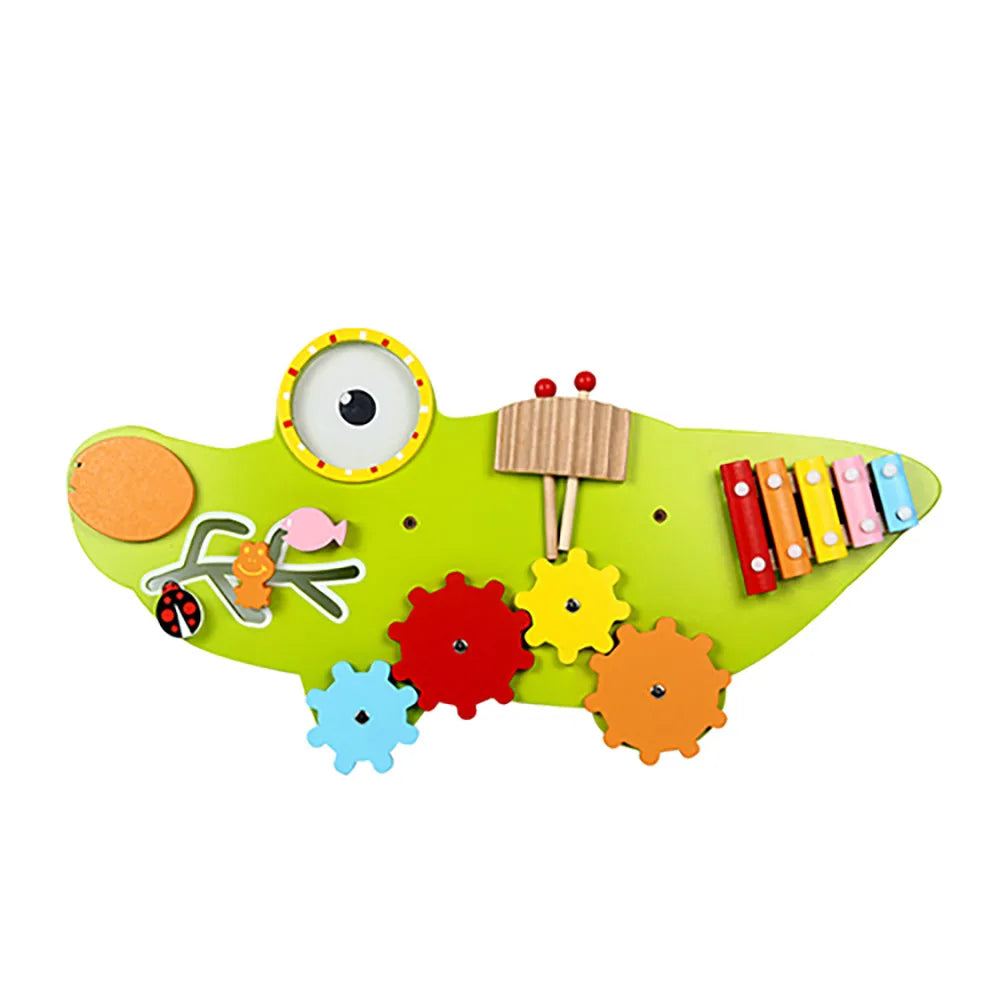 Crocodile Sensory Room Busy Wall Games Kid Early Education Montessory Toys Multifunctional Garden Crocodile Wall Operation Board