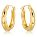French Minimalist Brass Gold-Plated Silver Pigment Ring Irregular Hoop Earrings Women Jewelry Factory Wholesale