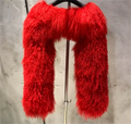High Quality Luxury  Custom Color Winter Fluffy Fur Coat Sleeve Women Real Mongolian Fur Sleeves Jacket