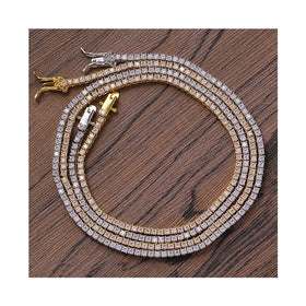 Delicate 2mm Cubic Zirconia Tennis Chain Necklace Fashion Jewelry Iced Out Cubic Zirconia Diamond Tennis Necklace