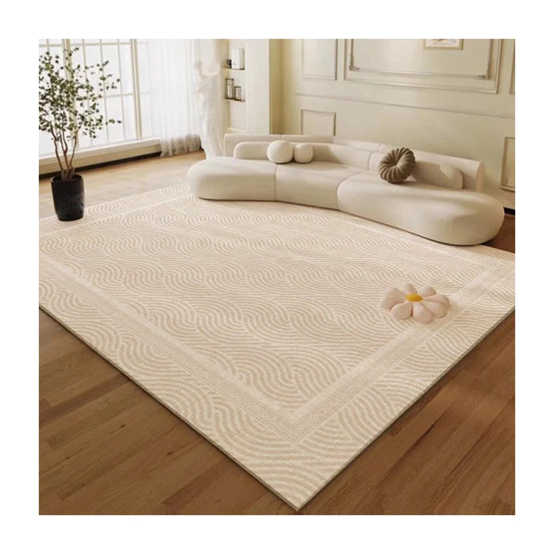 Cream Style Skin Friendly Loop Pile Carpet New Zealand Wool Carpet Thickened Texture Anti-slip Bottom Carpet