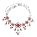 Bohemian Silver Plated Flower Drop Tassel Waist Chain Body Jewelry Hollow Drop Crystal Women Belts