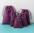 Purple 5*7cm  Flannel Velvet Drawstring Packaging Bags for Jewelry Container Cosmetic Packaging Bags for Display and Storage