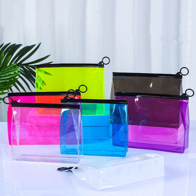 Plastic Package Storage Bag Women Clear Makeup Organizer Pouches Travel Toiletry Bags Pvc Transparent Cosmetic Zipper Pouch Bag