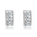 Fine 925 sterling silver micro horse eye zircon curved mini simple CZ diamond women stud earrings