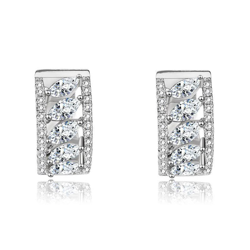 Fine 925 sterling silver micro horse eye zircon curved mini simple CZ diamond women stud earrings