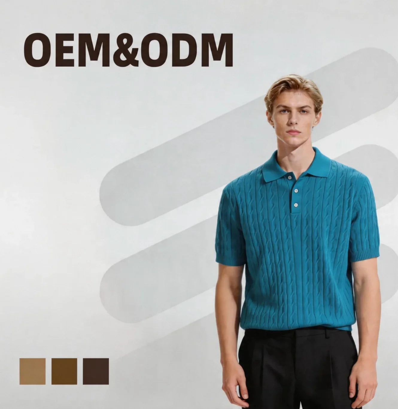 Men's Casual Fashionable Regular Short for Shirt Loose Short-Sleeved 100% Cotton Solid Pattern Thin Knitted