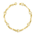 Animal Lover Jewelry 925 Sterling Silver Gold Plated Dog Paw Bone Link Chain Bracelet