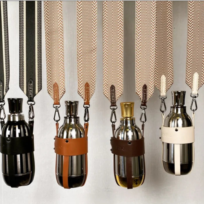 Great Eco-Friendly Foldable Scald Proof Coffee Water Bottle Holder PU Leather Sleeve Carrier