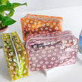 Wholesale Daisy Waterproof Transparent Custom Size Makeup Bag Cosmetic Pvc Bag