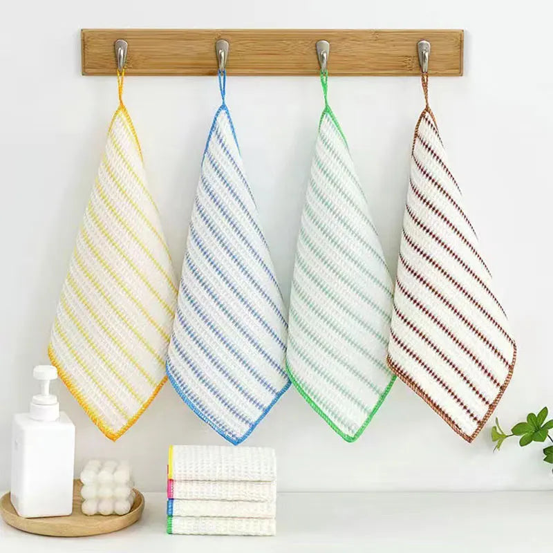 Magic Grid Household Dishcloth Cotton Wood Fiber Water Absorption and Oil Removal Kitchen Supplies