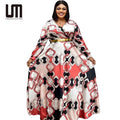 Liu Ming African Fashion Design 2024 Women Clothing Elegant Plus Size Printed Party Evening Long Maxi Dress