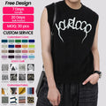 Brand High Quality Loose Blank O-Neck Tank Top Vintage Drop Shoulder Heavyweight Men's Sleeveless T-Shirt