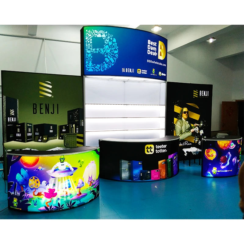 TANFU Portable Aluminum Expo Stand with Illuminated Backlit Wall Customizable Size for Trade Fairs