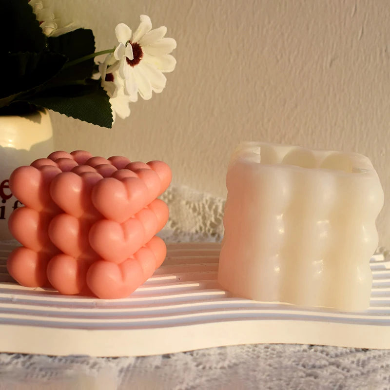 Scented Handmade Aroma Wax Mold Love Heart 3D Silicone Candle Mold Heart-shaped Candle Making Chocolate Soap Resin Mould