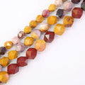 Wholesale Natural Mookaite Jasper Jewelry Making Crafts Faceted Mookaite Jasper Gemstone Diamond Cutting Loose Beads