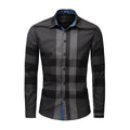 Men Cotton Long Sleeved Shirt Color Casual Shirt