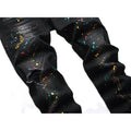 High Street Men Fashion Nova Jeans Mid Waist Multi Pocket Ripped Men's Jeans for Men With Paint on