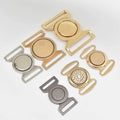 DK-4 Alloy Rhinestone Round 20-40mm Front Buckle Closure  Decorative Belt Interlocking Buckles for Women