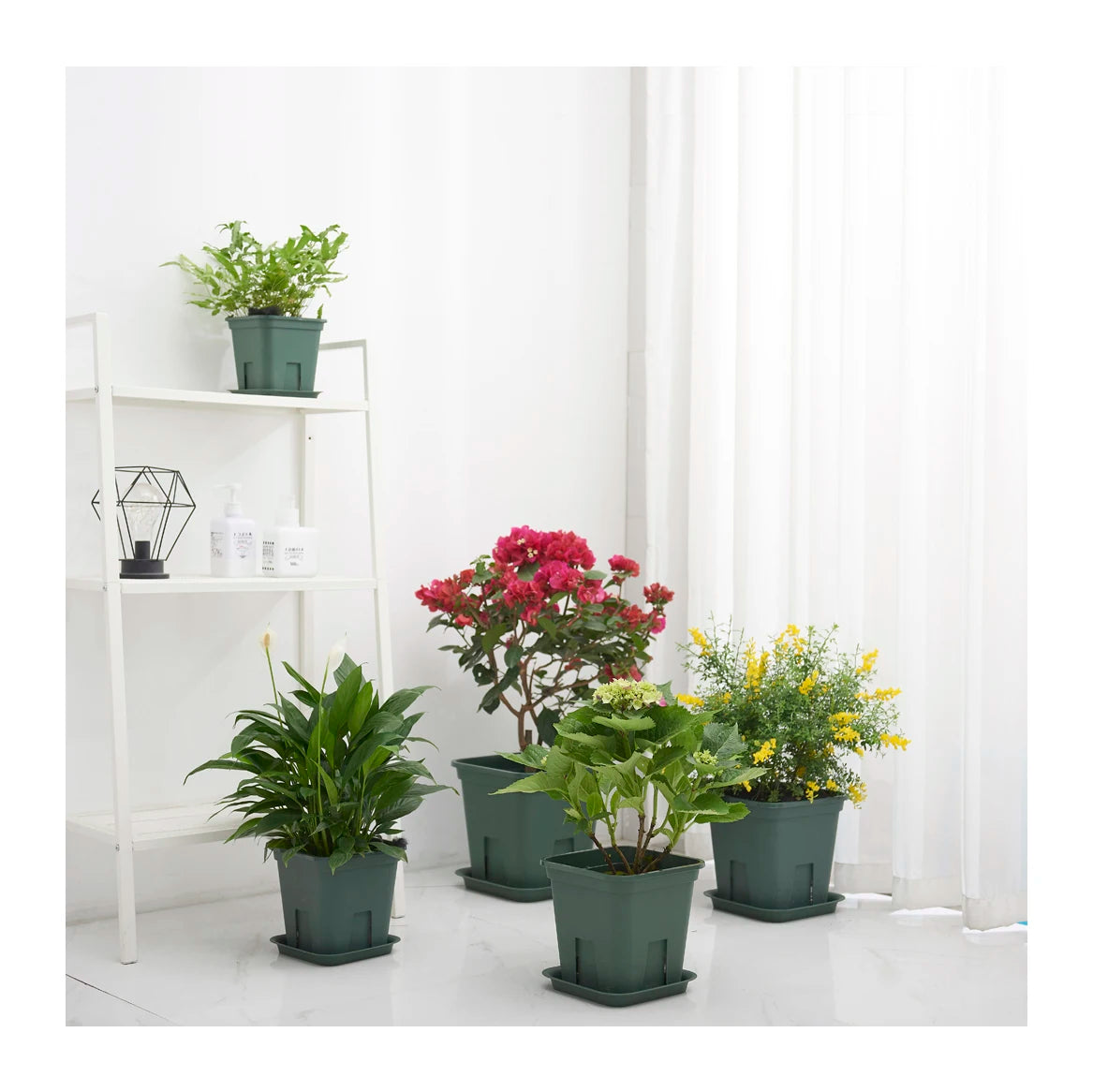 Outdoor Bunga Plastik Large Square 1 1.5 2 3 5 Gallon Plastic Vases Root Master Garden Flower Pots