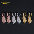 New Arrivals Hip Hop Style Moissanite Diamond Iced Out Handclap Drop 925 Silver Hoop Earrings