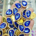 JC Crystal Wholesale Sew on Flat Back Crystal Fancy Stone Metal Claw Glass Stone Cup Garment Crystal Stones