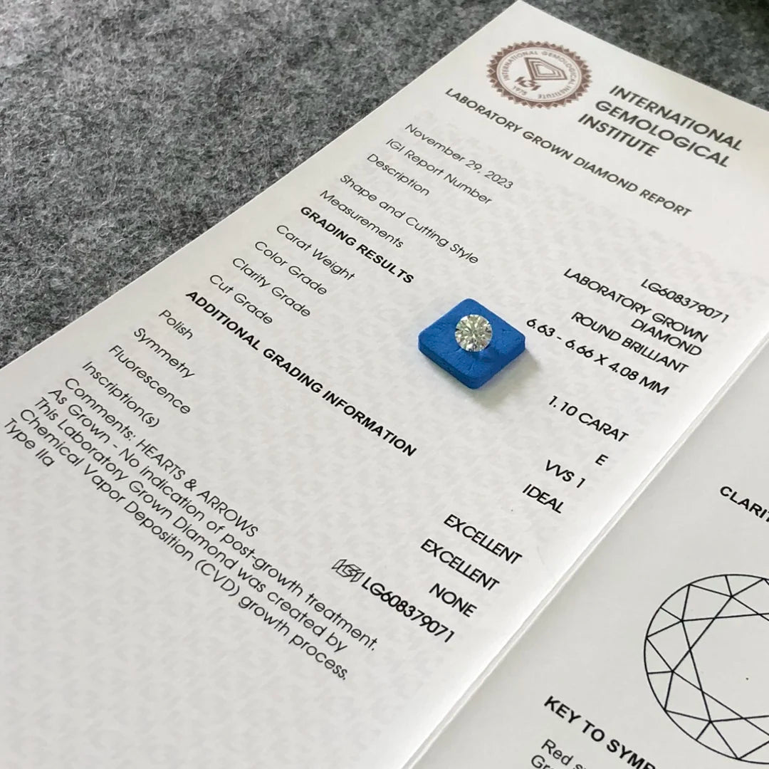 IGI  Certified 1.1ct  E VVS1 Wholesale Lab Created Diamond CVD Lab Grown Diamond