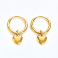 Stainless Steel Exquisite Minimalist Earrings Jewelry Dangle Mini Love Heart Charm Hoop Earrings for Women Daily Wear