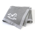 Mimixiong Custom 100% Cotton Knitted Throw Blanket With Hobbyhorse Cartoon Ready to Ship Blanket