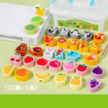 Children's Educational Wooden Beads Stringing Threading Block Toy Colorful Building Blocks with Rope Box Packing for Play