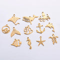 Fashion Jewelry Pendants Stainless Steel Ocean Series Fishtail Dolphin Whale DIY Bracelet Necklace Charms for Jewelry Making