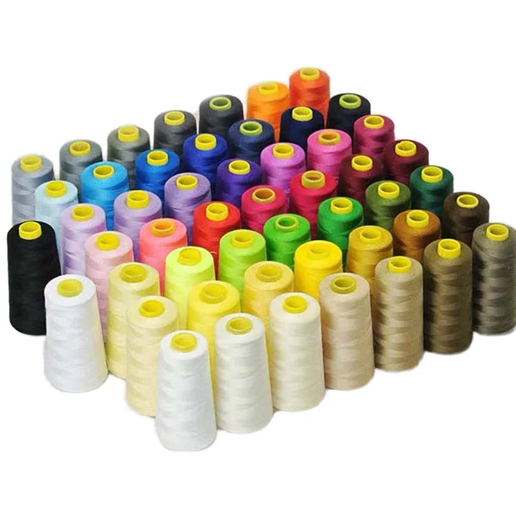40/2 3000Y 100% Spun Polyester Sewing Thread Multi-Color High Tenacity for Fabric Stitching Embroidery Custom Labels