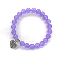 Factory Wholesale Classic Beaded Bracelet with 8 Styles Heart Charm Light Purple Stone for Women Men for Wedding Party Gift
