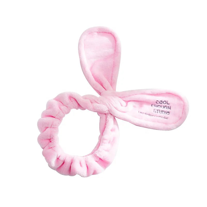 Girls Female Letters Plush Fur Make up Face Wash Headwraps Turban Spa Hair Band Wire Bunny Ear Twist Headband for Woman Designer
