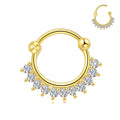 Asscher Cut Zircon Stainless Steel Rhodium/Gold Plated Trendy Unisex Nose Ring Jewelry
