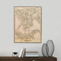 CSDTBH-002 Customized Map  China Hong Kong Wall Art Print Poster Set Single City Map Street Black and White