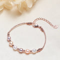 Wholesale 18K Rose Gold Plated Chain Pearl Bracelet Jewelry New Design Freshwater Pearl Beaded Bracelet