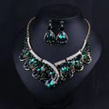 Jachon Women's Statement Jewelry Sets Big Water Drop Shaped Crystals for Weddings Anniversaries Engagements-Party Gifts