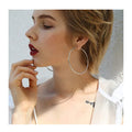 Minimalist Hypoallergenic Jewelry 14K Stainless Steel 2MM Width Exaggerated Large Statement Hoop Earrings YF3155